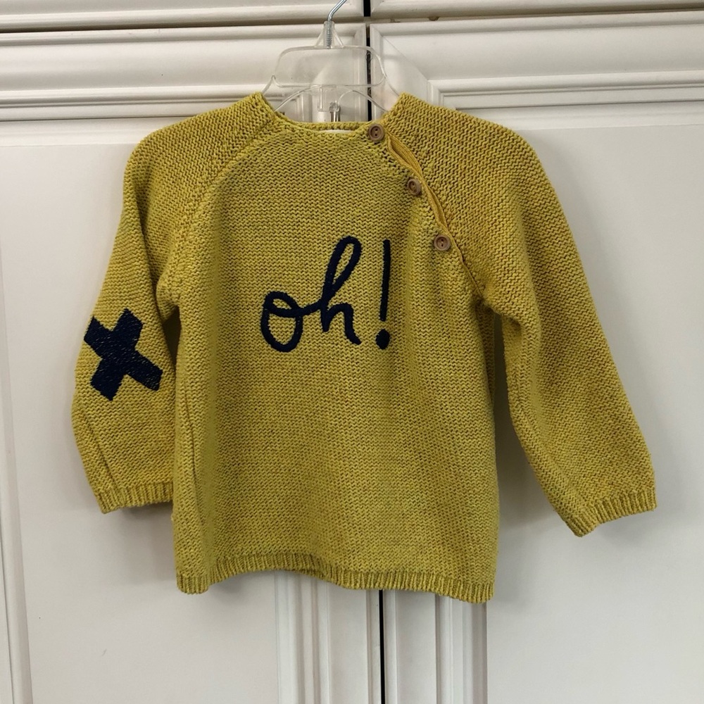 Zara toddler yellow knit sweater